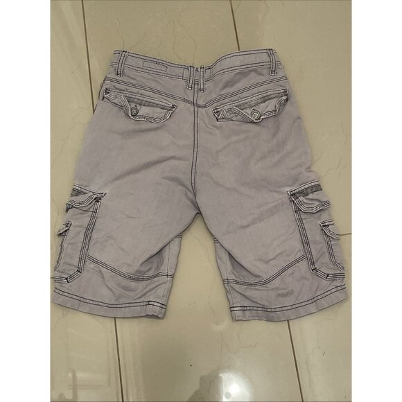 Buckle Black Standard Fit Cargo Shorts Mens 27W 23L Gray Chambray Magic Outdoors - Picture 9 of 13